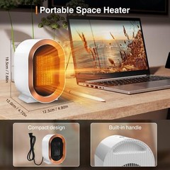 Space Heater for Room Indoor Use 1200W Fast PTC Ceramic Instant Heating Fan