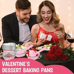 60 Sets Mini Heart Cake Pan with Lids and Scoops 1.86 Oz/ 55 ml Mini Heart