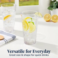 US Acrylic Palmetto 20 ounce Plastic Stackable Water Tumblers in Clear | Lightwe