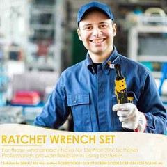 CISIVIS Cordless Electric Ratchet Wrench 3/8″ for Dewalt 20V Li-Ion Battery-
