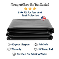 Pond liner 30 mill HDRPE 16X8 UV Resistant,Durable,Fish pond, Free Shipping!