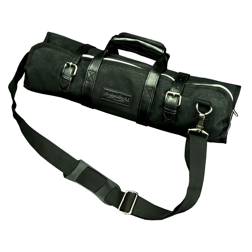 Ergo Chef Black 10 Pocket Chef Knife Roll Bag Waxed Canvas (Open Box)