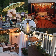 50FT – 500FT LED Outdoor String Lights Dimmable Waterproof ST38 LED Patio Lights