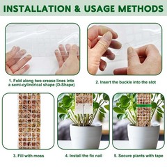 4PCS Plastic Moss Poles for Climbing Plants 24 inch Indoor Plant Support Stakes