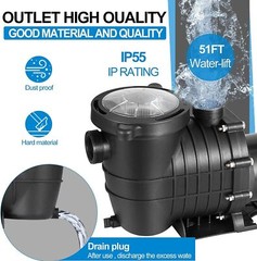 1.5HP Hayward In/Above Ground Swimming Pool Pump w/ Motor Strainer Filter Basket