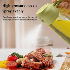 450ML Glass Oil Sprayer Bottle 2 in 1 Cooking Dispenser for Olive Oil