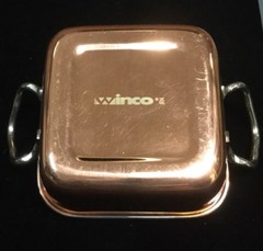 Winco Stainless Steel Mini 4-1/2″ Square Copper Plated Roasting Pan