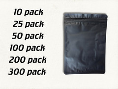 Black/White Mylar Foil Pouches Bags, Resealable – XL Size 7.5″ x 5.5″