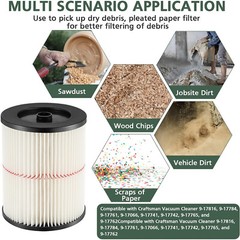 Replacement Cartridge Filter for Shop Vac Craftsman 9-17816 Wet Dry Air Filter