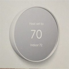 Google Nest Thermostat G4CVZ Gray Wi-Fi Programmable Smart App/Touch Control