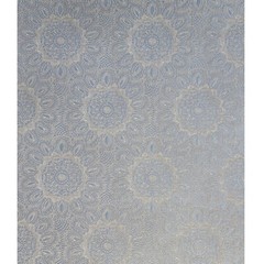 Lace flowers pattern Tan Gray Silver metallic faux fabric textured Wallpaper 3D