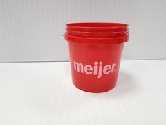 Meijer Red Mini Bucket 4″ Tall HTF Fast Shipping