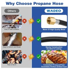 20FT High Pressure Propane Hose with Both 3/8 Inch Female Flare and Pipe Fitting