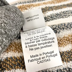 Felpinter 2Pc Bath Towels 30″ x 56” 100% Cotton Portugal Brown Gray Ivory Strip
