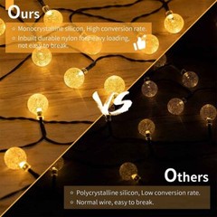 23Ft 50 LED Outdoor Solar Powered String Lights for Patio Yard Porch Party Decor