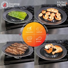 Stove Top Grill Pan – Smokeless Nonstick Indoor Grill Plate for Gas & Electric