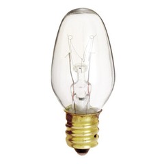 25 Pack Night Light Bulbs 7C7 7W Watt 120V Volt C7 Candelabra E12 Base Clear