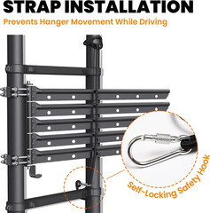 5 Swivel Arms RV Clothes Drying Rack, 26.5-Inch Width Ladder Mounted Clothes Dry