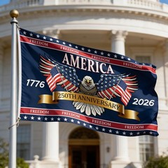3 Ply 250 Years America Flag – Double Sided Patriotic Eagle 3 X 5 Ft Anniversary
