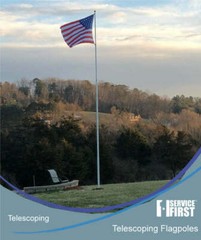 20′ & 25′ Delta Pin-Lock TELESCOPING Flag pole (Silver)