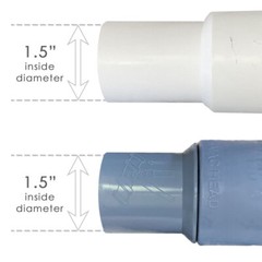 Puri Tech Inground Swimming Pool Vacuum Hose 1.5 inch X 25 feet with Swivel Cuff