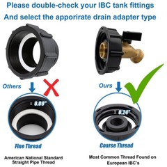 275-330 Gallon IBC Tote Water Tank Adapter 2″ Brass Fittings Valve Connector US