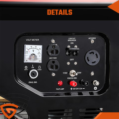 6250W Gas Powered Portable Inverter Generator 110V + 220V with Electric Start