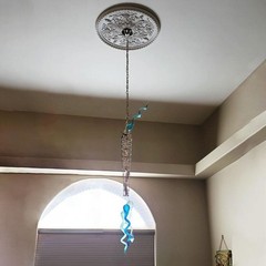 Classic White Large Handmade Blown Glass Chandelier Lighting Pendant W32″xH60″