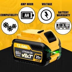12.0Ah For DEWALT FLEXVOLT DCB609 20V/60V MAX Lithium-lon Battery DCB606 DCB612