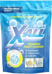 X-ALL Foaming Toilet Cleaner, Self-Activating Powder, 1 Pack(4 Treatments)