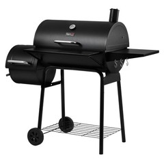 Royal Gourmet 30-Inch Charcoal Grill & Offset Smoker with Fixed Side Table