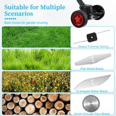 Electric Cordless Grass String Trimmer Lawn Edger Weed Wacker Cutter +2 Battery
