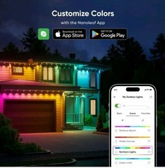New Nanoleaf Smart Multicolor Permanent Outdoor Lights Smarter Starter Kit 100ft
