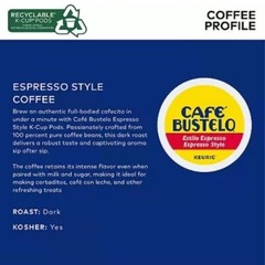 Café Bustelo Espresso Style Dark Roast Coffee K-Cup Pods, 96 Count