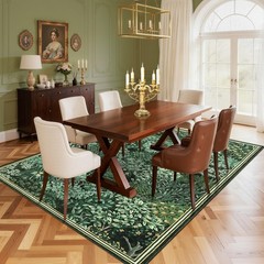 Forest Rugs 5×7, Dark Green Washable Area Rugs for Living Room 5×7, Botanical.