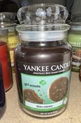 NEW RARE YANKEE CANDLE 22 OZ GIRL SCOUT COOKIE THIN MINTS Very Hard To Find!