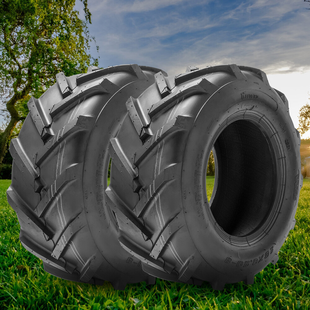 Set Of 2 18×9.50-8 Lawn Mower Tires 4Ply 18×9.50×8 Super Lug Garden Tractor Tyre