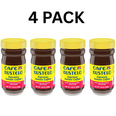 Cafe Bustelo Espresso Instant Coffee 7.05 oz Jar 4 Pack Strong Bold Brew