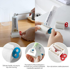 Toothpaste Squeezer Bathroom Tube Easy Stand Dispenser Rolling Holder Seat Lot