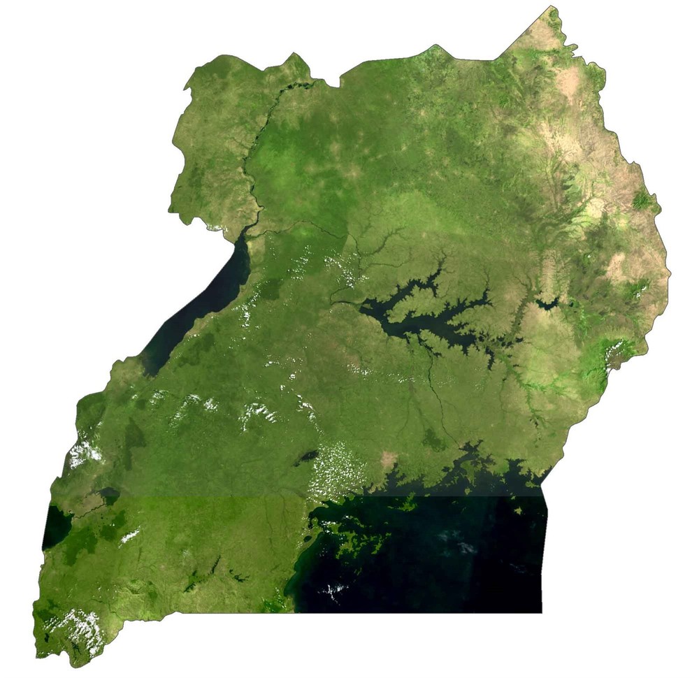 Uganda Satellite Map GLOSSY POSTER PICTURE PHOTO PRINT BANNER 13935
