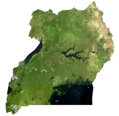 Uganda Satellite Map GLOSSY POSTER PICTURE PHOTO PRINT BANNER 13935