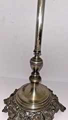Vintage Wine Dispenser/Aerator – Etched Crystal – Iron & Silver Plate – Nice
