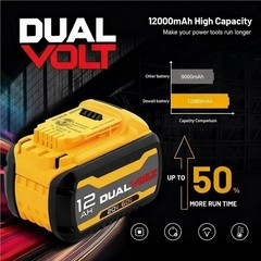 6/5/4/3/2/1Pack 12.0Ah 20V/60V Max Battery Replacement For Dewalt DCB610 DCB609