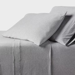 Twin Cotton Jersey Sheet Set Heather Gray – Threshold: 100% Cotton, OEKO-TEX