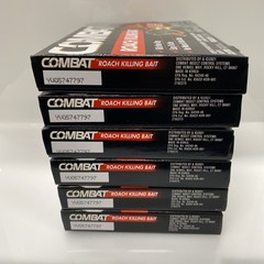 6X COMBAT Roach Killing Bait Kills Small & Large Roaches Non-Stop 6 Stations