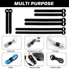 150PCS Reusable Cable Ties – 4+6+8+10inch 4″+6″+8″+10″(150 Pack), Black