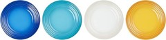 Le Creuset Plates 17cm Set of 4 RIVIERA Collection Teal Meringue Azure Nectar