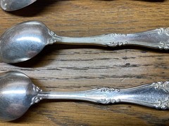 9 Rogers Nickel Silver spoons along with 4 Holmes & Edwards