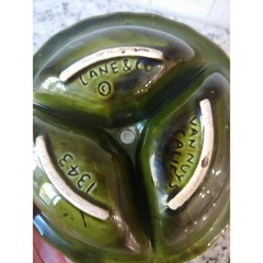 Vintage 1960’s Lane & Co. Van Nuys California Green Divided Dish Candy Nut