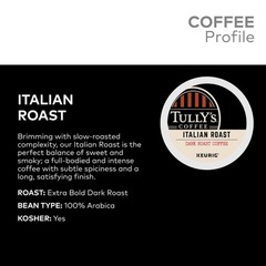 Tully’s Coffee Italian Roast Keurig K-Cup Pods, Dark Roast Coffee, 24 Count